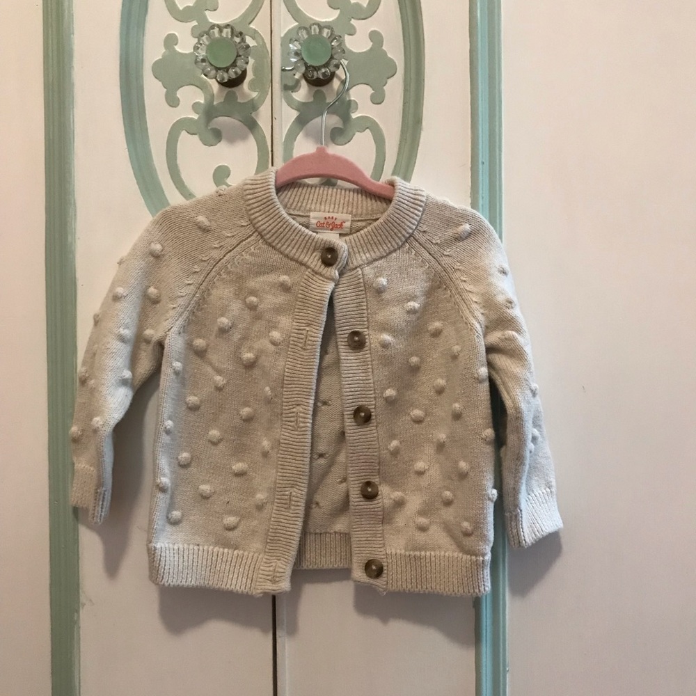 Cat & Jack oatmeal bubble knit cardigan